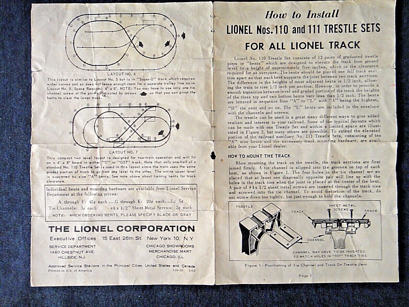 lionel 110 trestle set
