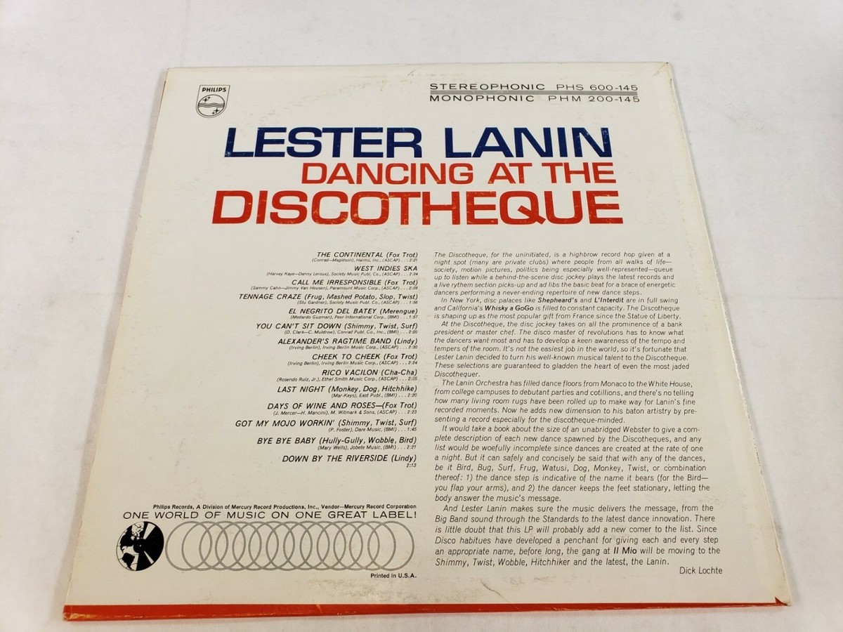Lester Lanin Dancing At The Discotheque PHS 600-145 Stereo LP