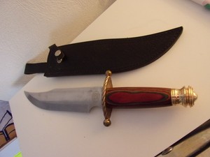 Chipaway Handmade Sam Houston Bowie 15" Fixed Blade Hunting Knife w/Sheath