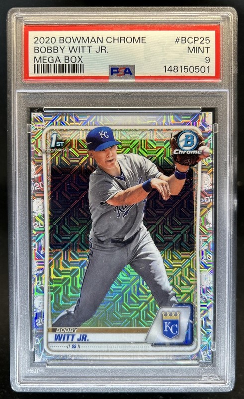 2020 Bowman Bobby Witt Jr. Chrome Prospects Mega Box Refractor #BCP-25 PSA 9