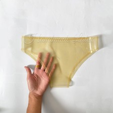 Women Transparent Latex Briefs Panties Rubber Shorts Underwear Handmade BDSM