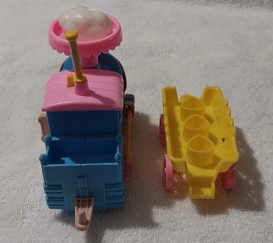 Locomotora y coche tren ferrocarril escapada cuerda cachorros libra de colección FUNCIONANDO Foto 4 de 4