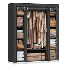 150cm Portable Fabric Wardrobe Closet – Clothes Storage Organizer Cabinet