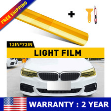 12x72 Gloss Golden Tint Yellow Headlight Smoke Fog Light Taillight Vinyl Film