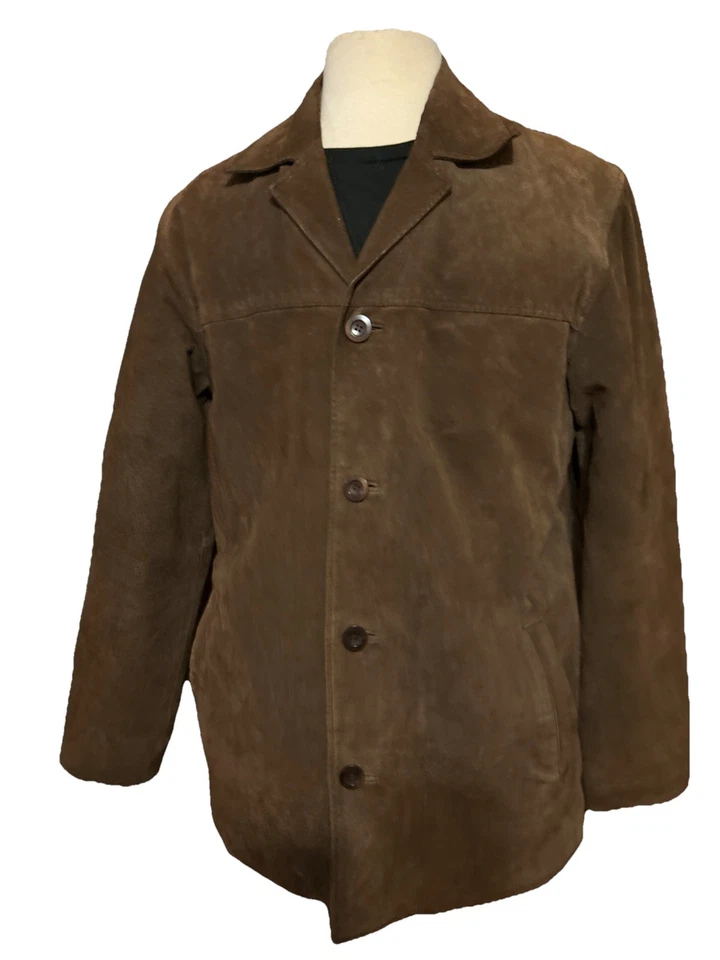 Lucky Brand Mens Suede Genuine Leather Jacket Brown Size Medium Dungarees - Image 2 of 4