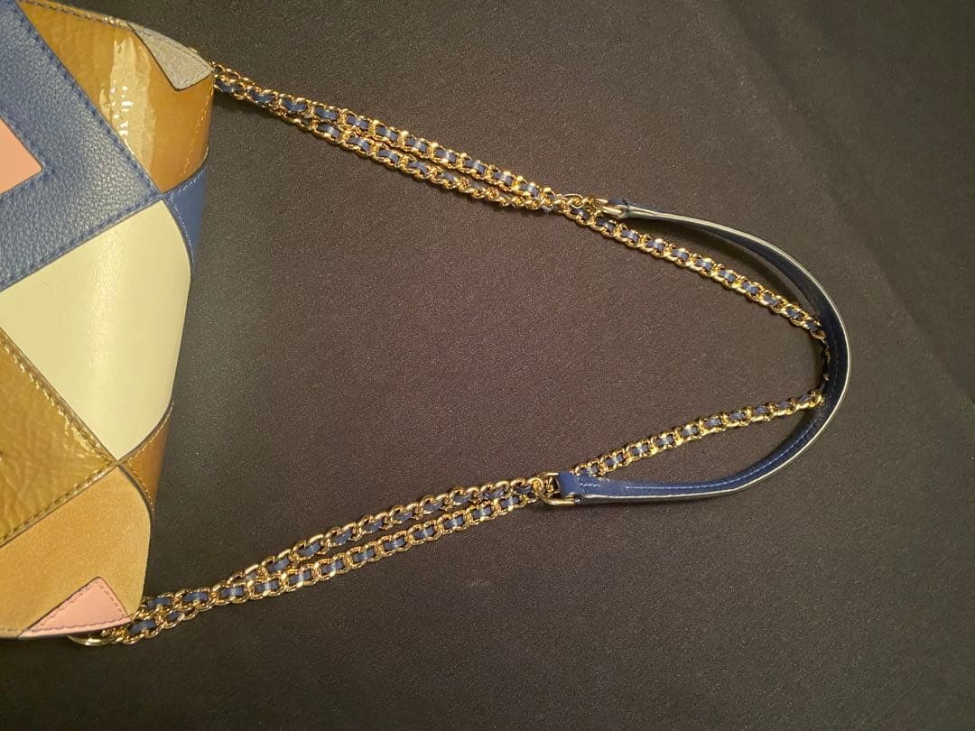Tory Burch Patchwork Double Chain Shoulder Bag Cr… - image 7