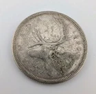 Canada 1956 25 Cents 25c Canadian Caribou Quarter Coin - 80% Silver - ASW .150oz