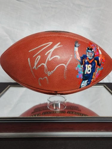 Peyton Manning Signed/Autographed Football w/Case COA TD Record 15of1000 Mural