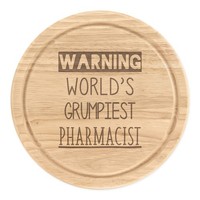 Warnung World's Grumpiest Apotheker Rund Zerkleinern KäSebrett Toll Best