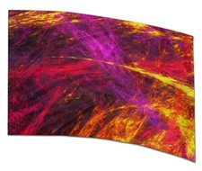 COLOR GUARD FLAGS FIERY FUSION SILKS - NEW - 36" x 54" Standard Curved