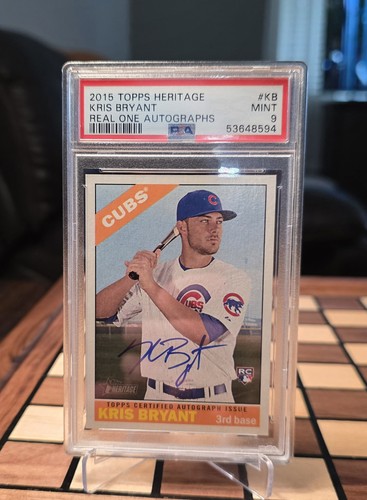 Kris Bryant #KB 2015 Topps Heritage Real One Autographs card