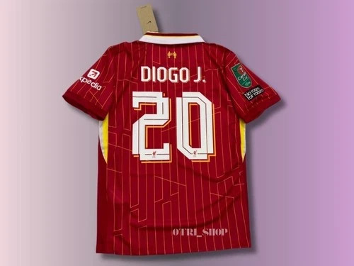 Diogo Jota #20 Liverpool FC 2024-2025 Home Soccer Jersey LFC Font