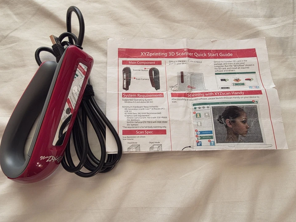 XYZ Printing Handheld Full Color High Precision 3D Modeling Scanner 3SH10 - Image 2 of 4