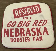 VTG Nebraska Cornhuskers 14" x 14" Foam Seat Cushion "Reserved for Booster Fan"