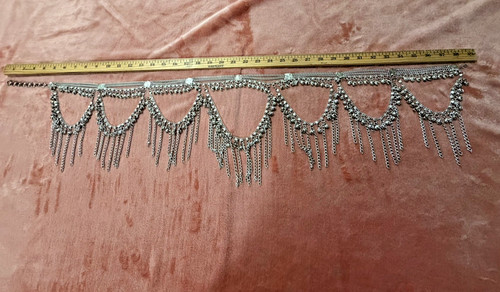 Vintage Silver-tone Bells Belly Dancer Dancing Belt 34-38" length adjustable