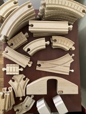 Wooden Train Track Lot - 66 Pieces