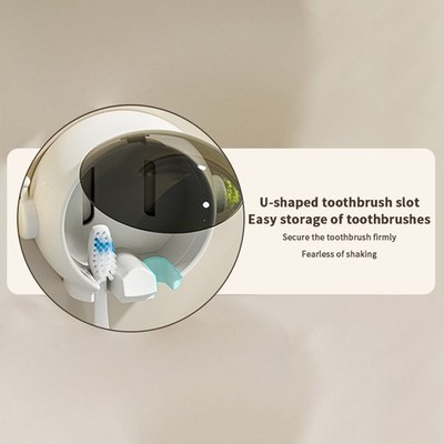 Toothbrush Holder Wall Mounted Toothbrush Holder Rack With Lid Wall Mount ON