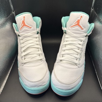 Size 7.5Y (GS) - Jordan 5 Retro Mid Light Aqua, 440892-100, Clean, No Box, Good