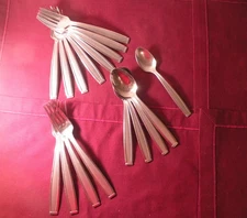 17 Piece Set Oneida Satin Shasta Stainless Steel Flatware Teaspoon Spoons Forks