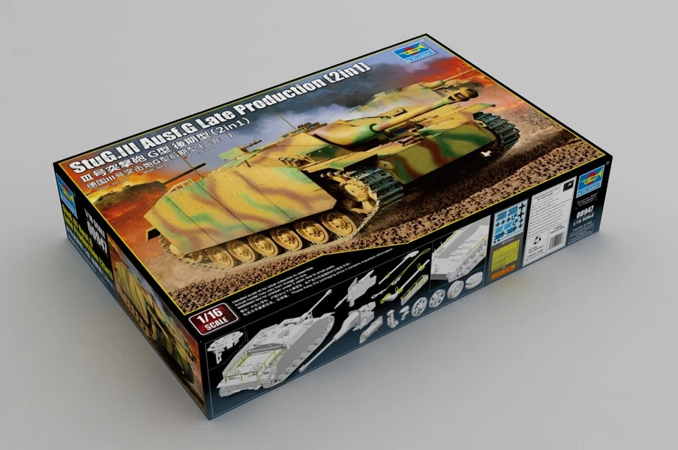 Trumpeter 00947 STUG.III AUSF.G LATE PRODUCTION (2 IN 1) 1:16 Kit di montaggio - Immagine 2 di 4