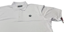 New BMW Embroider Logo Polo Shirt Size Large White Car Race Motor