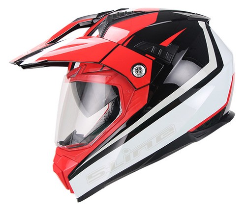 Swaps Enduro Crux S789 Helm – Schwarz-Rot, Größe L Für Motorrad & Offroad