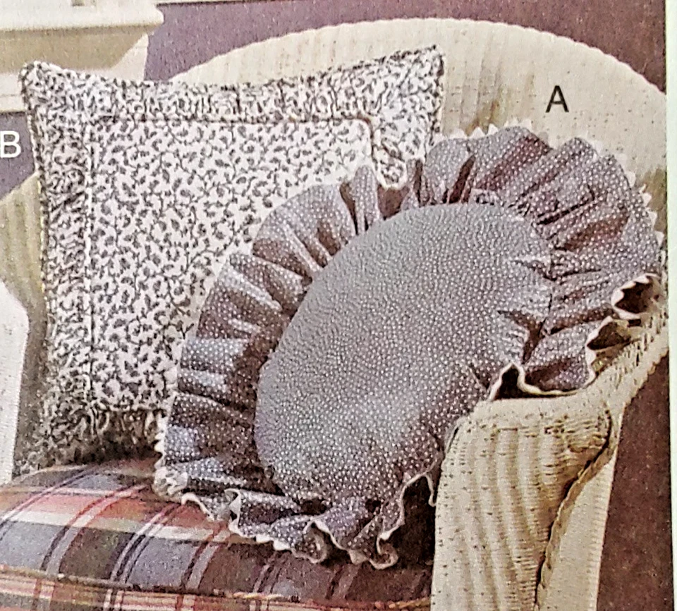 BUTTERICK Waverly UNCUT Pattern 6097 Throw 8-Pillows Square Round Heart Ruffle - Image 4 of 4