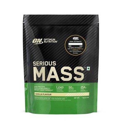 Optimum Nutrition Serious Mass Gainer 1kg (2.2Lbs) , Vanilla Flavour