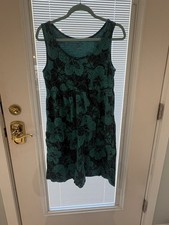 Sonoma Cotton Floral Dress Green And Blue Lar...