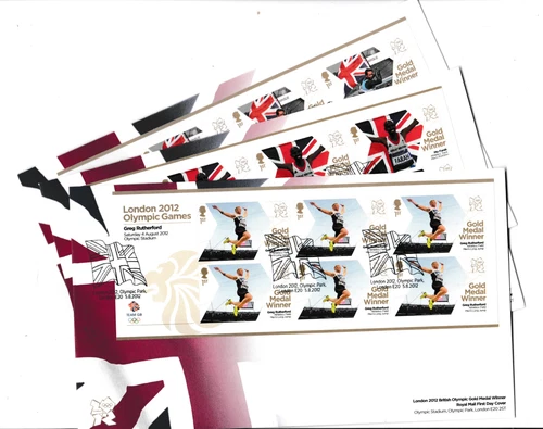 GB 2012 Olympic Games Booklet Pane FDC x 3 Covers WS45495