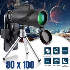 Day / Night Vision 80x100 Zoom HD Monocular Telescope Outdoor Waterproof Tripod