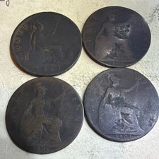 Queen Victoria England 1/2p BN Half Penny UK Coin Lot 1861, 1898, 1899, 1901