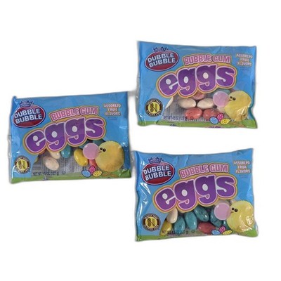Dubble Bubble Bubble Gum Egg Shaped Fruit Flavors 4.5oz Bag 3 Pack