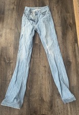 KIMES RANCH Jennifer High Rise Distressed Flair Jeans Light Wash Sz 2/36 USA