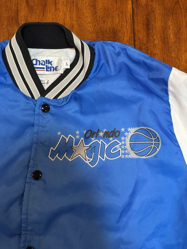 Jaqueta RARA VINTAGE Orlando Magic Chalk Line Fanimation (Grande) Estampa Por Toda Parte - Imagem 3 de 4