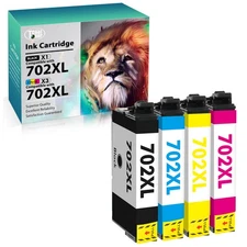4PK 702XL T702XL Ink Cartridges for Epson Workforce Pro WF-3720 WF-3730 WF-3733