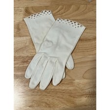 Vintage Dainty Cotton Gloves White Small