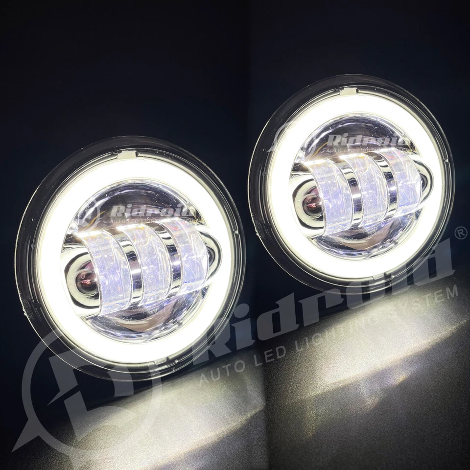 Faro LED cromado de 7" + luz de paso antiniebla de 4,5" para Honda Shadow VXL Sabre 110 Foto 3 de 4