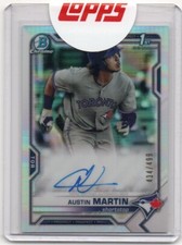 2021 Bowman Chrome Prospect Autographs Refractors Austin Martin RC Auto 434/499