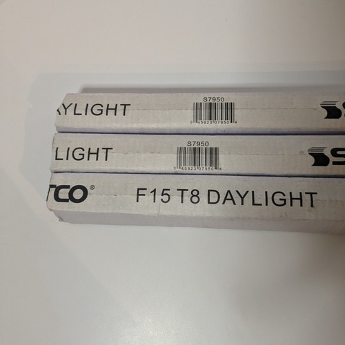 3 Satco 15 Watt T8 Flourescent Daylight Lamp Bulb, Dazor Lamp, Linear Tube S7950 - Picture 5 of 9