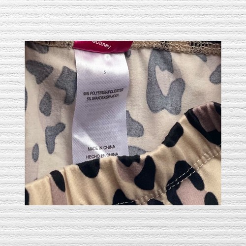 Disney Girls Leopard Print Capri Leggings Beige/Brown Ultra Soft Size 5 - Picture 11 of 12