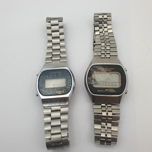 2 X Vintage Digital Watches CITIZEN/ROLLERS (Q)