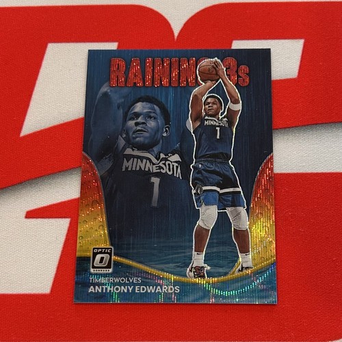 2022 Panini Donruss Optic Raining 3s Red & Gold Wave Anthony Edwards /99
