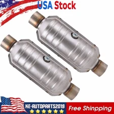 2Pcs 2.5" Universal Catalytic Converter High Flow & O2 Port EPA Approved 99306HM