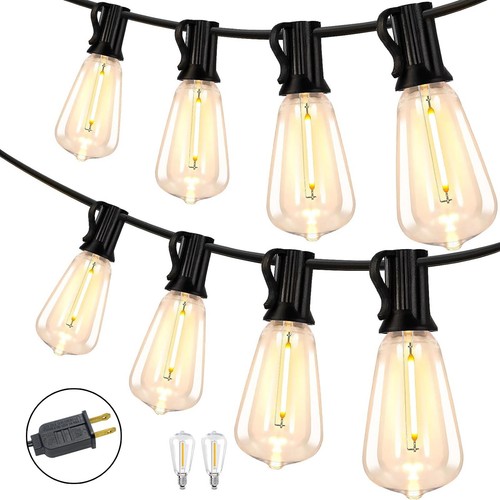 St38 Stringa Luci LED 100FT Spina da Esterno 2700K 50+4Lampadine IP65Impermeabile IP65 - Foto 2 di 11