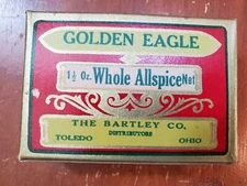 Golden Eagle, The Bartley Co., Toledo, OH Whole Allspice box,  early 1900's, NOS