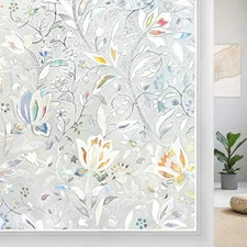 DOWELL Decorative Privacy Window Film, 3D No Glue Static Cling 17.5"x78.7"