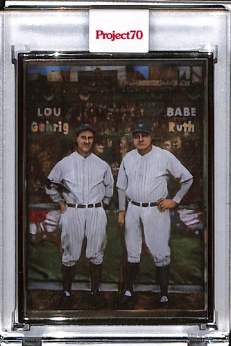 2021 TOPPS PROJECT 70 #462 BABE RUTH/LOU GEHRIG-ANDREW THIELE SILVER FRAME 44/51