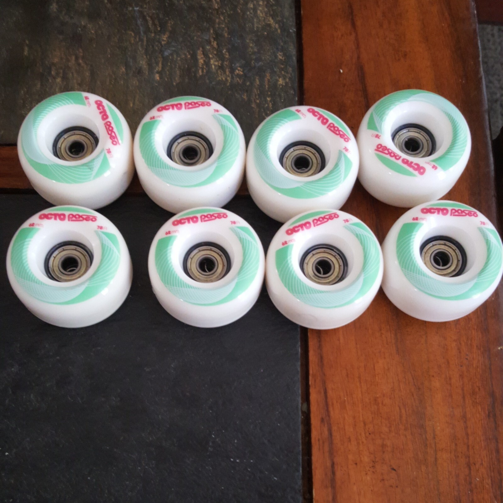 OCTO Paseo Outdoor Skate Wheels 62 mm 78A 8 Pack w/Bearings eBay