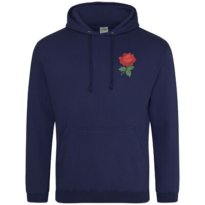 Bestickter Hoodie England Rose Wappen Rugby Country Him Stickerei Supporter...